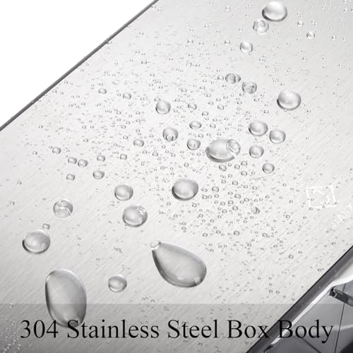 3 Grids Seasoning Organizer Box, Stainless Steel Salt Container with Lid and Spoon, Seasoning Containers with Stainless Steel Rack for Home, Kitchen, Cafe, Storing Salt, Sugar, Pepper, Spice