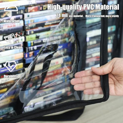 DVD Storage Bags 2-Pack, Holds 70 DVDs 90 Blu-Rays 120 CDs, Highly Clear & Stackable Organizer for Video Game Cases, Movies, Music, Clothes, Pillows & Bedding