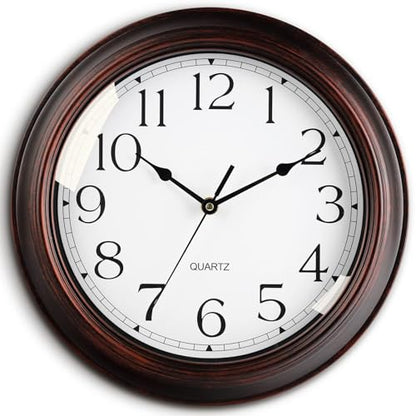 KECYET 12" Wall Clocks Battery Operated Silent for Living Room | Vintage Wall Clock; Analog Silent non Ticking; Kitchen Living Room Home Office Bathroom Bedroom