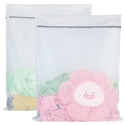 Vivifying Extra Large Mesh Laundry Bag, 2 Pack XXL Oversize Honeycomb Mesh Wash Bags for Washing Machine, Coats, Stuffed Toys, Blanket, Bedding, Sweater, Delicates Clothes (27 x 35 Inches)