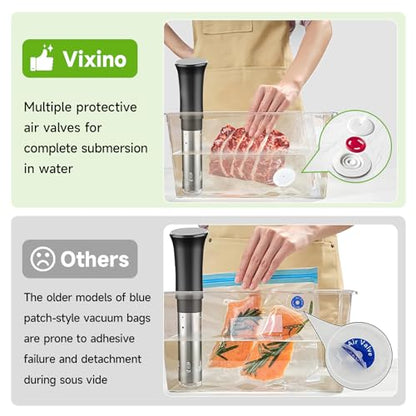 Vacuum Sealer Bags, 40 Reusable Vacuum Sealer Bags for Food, BPA-Free, Meal Prep and Sous Vide Cooking,Works for Handheld Sealer and Vac Sealer Machine with External Vacuum Systems