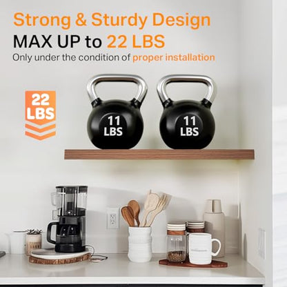BAYKA Walnut-Like Floating Shelves 15.7in, 3 Pack, Wall Mount Rustic Shelf | 22lbs Max Load, Hidden Bracket, for Bathroom Bedroom Kitchen Display Storage Decor, Easy Install, Multi-Wall Compatible