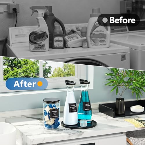 2+1 Pack Laundry Detergent Dispenser & Laundry Pods Container with Tray Black