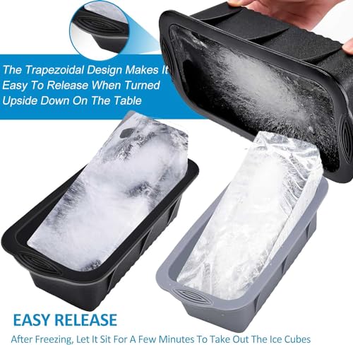 Large Ice Block Mold for Ice Bath Tub, 6 Pcs Extra Large Ice Cube Mold for Cold Plunge Tub, Total 14.4 Lb Ice Block, Reusable Ice Cube Tray Ice Molds Silicone Big Ice Tray for Ice Bath Accessories