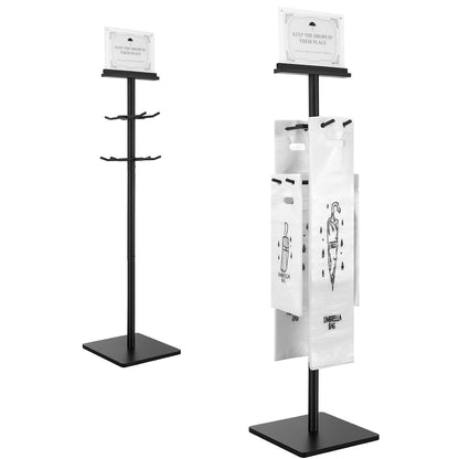 Wet Umbrella Stand with 400 Free Plastic Umbrella Bags disposable for Entry | 4-Side Hanging Umbrella Holder | Magnetic Signs | Dual-Size Umbrella Bag
