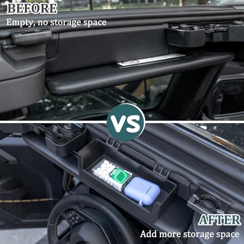 TOPINSTALL Upgraded Sunglasses Holder for 2021-2026 Ford Bronco Accessories | 1 Pack Sun Visor Hanging Box Card Storage Organizer Compatible with Bronco 2/4 Doors (Not for Sport Model)