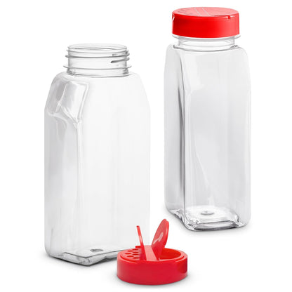 2 Pcs Seasoning Containers, 32 oz, Dual Flip-Top Lids, Plastic | Large Spice Shaker Set; Food-Grade Plastic, Airtight Seal, Wide Mouth; for BBQ Rubs, Bulk Spices, Loose Leaf Tea & Crafts