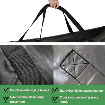 Outdoor Cushion Storage Bag with Zipper, Large Patio Storage Bags | Heavy Duty 420D Fabric, 32x32x24IN, Waterproof, Dustproof, Square, Black, Ideal for Furniture Cushions, Pillows