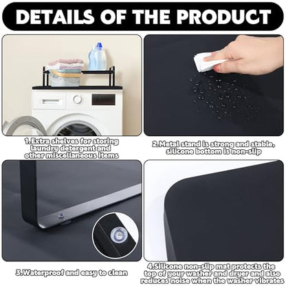Washer and Dryer Countertop with Non-Slip and Laundry Room Shelf Mat Universal Front Load Washer and Dryer Countertop Kit with Storage Space for Laundry Room Organization(14.2x8.6x7in)