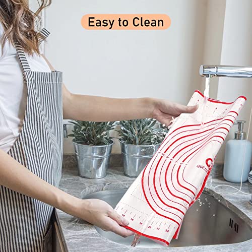 Silicone Baking Pastry Mat Large Dough Kneading Sheet for Rolling, 16×24 in | Non-Stick Non-Slip Reusable Kitchen Pad with Measurement Household Baking Essential for Pie Bread Pizza Cookie Fondant Making