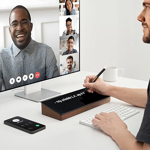 Desktop Black Glass Dry Erase Board with Wood Orga... (Black | Tempered Glass)