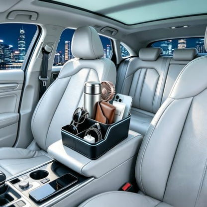 Car Storage Organizer Between Seats,Center Console... (Black | Plastic)