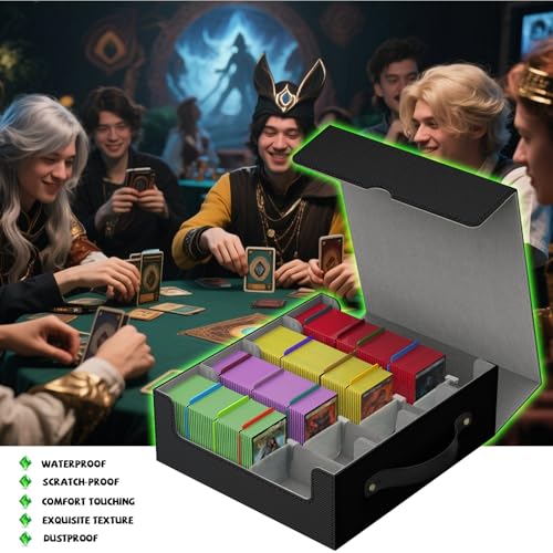 Trading Card Storage Box, MTG Deck Box, Card Storage Box, Bulk Card Storage, Commander Deck Box, Sports Card Storage, Mtg Commander Deck Box,Deck Box Mtg (Black and Grey)