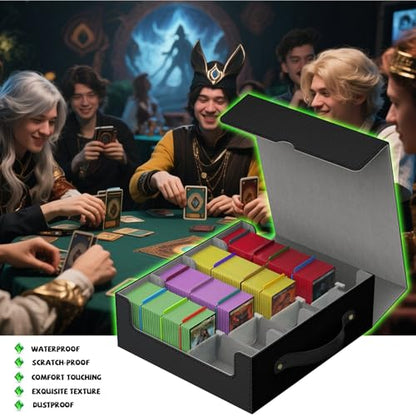 Trading Card Storage Box, MTG Deck Box, Card Storage Box, Bulk Card Storage, Commander Deck Box, Sports Card Storage, Mtg Commander Deck Box,Deck Box Mtg (Black and Grey)