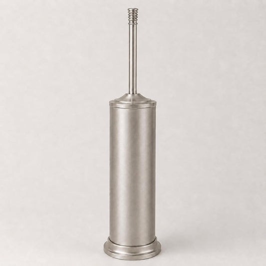 Nickel Toilet Brush and Holder Set，Extra Long Handled Toilet Bowl Brush and Holder，Stainless Steel Heavy Duty Toilet Brush for Bathroom,Deep Cleaning Modern Toilet Cleaner Slip Base
