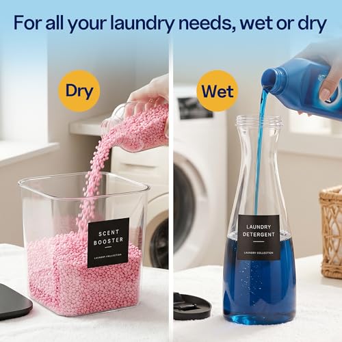 3+1+1 Pack Laundry Pods Container & Dryer Sheet Holder with Lid | 54OZ Soap Detergent Dispenser, Black Laundry Room Organization and Storage
