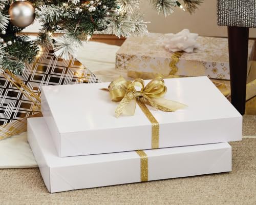 Hallmark 17" XL Gift Boxes with Lids (12 White Robe Boxes, White) for Birthdays, Graduations, Christmas, Weddings, Bridal Showers