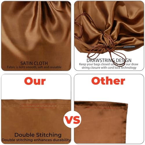 12 Pack Dust Bags for Handbags, Silk Cloth Bag With Drawstring Large Travel Storage Pouch for Handbag Purse Shoes Boots