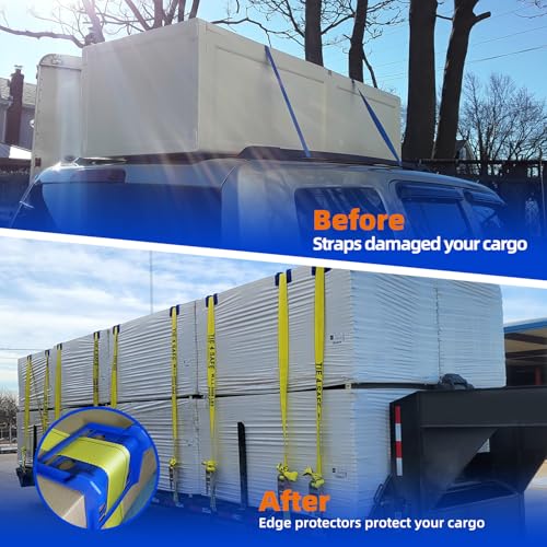 24pcs Flatbed Cargo Edge Corner Protectors Strap Corner Protectors Fit for 4'' Winch Ratchet Straps To Protect Cargo and Straps