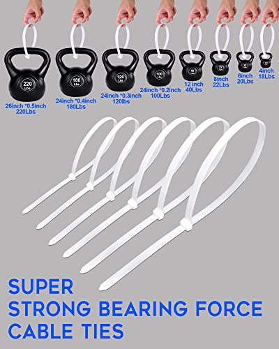 Large Zip Ties Heavy Duty Outdoor 24 inch (50 Pack), Heavy Duty Zip Ties 120 lbs Tensile Strength Outdoor UV Resistant,Awnings Tying Branches Bundling of Crops Fixed Water Pipes