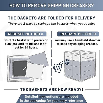 NaturalCozy Storage Cubes 11 Inch Cotton Rope Woven Baskets for Organizing, 3-Pack | Cube Storage Bin | Square Storage Baskets for Shelves Organizer, Classroom, Kids Toy Bins, Closet, Baby Nursery
