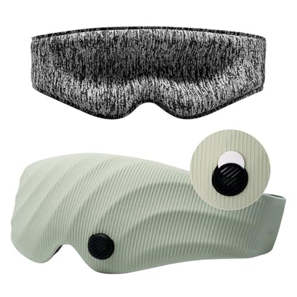 Sleep Mask, Scented Eye Mask for Sleep, 100% Blackout Eye Mask for Women Men, 3D Contoured Cup, Zero Pressure Soft Comfortable Sleep Mask for Travel-Green