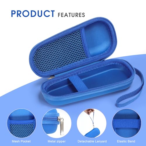 Hard Carry Case Compatible with NågraCoola CLIE Sonic Facial Cleansing Brush, Waterproof Case Storage Carrying Holder Fits for Silicone Face Scrubber and Charging Cable (Box Only), Blue
