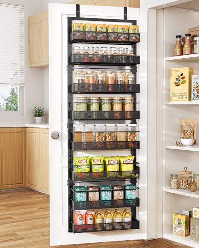 8 Tiers Over the Door Organizer - Height Adjustabl... (Black | Metal)