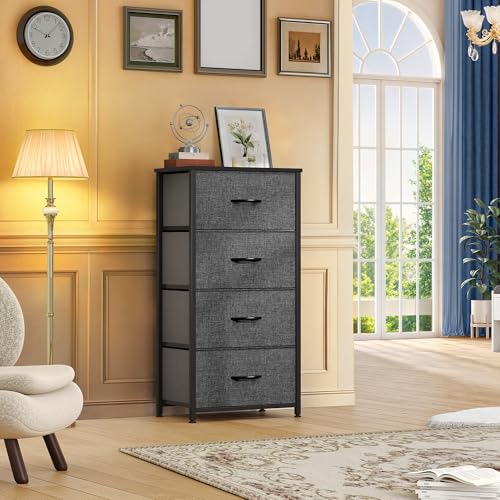 Storage Tower with 4 Drawers - Fabric Dresser, Org... (Fabric)