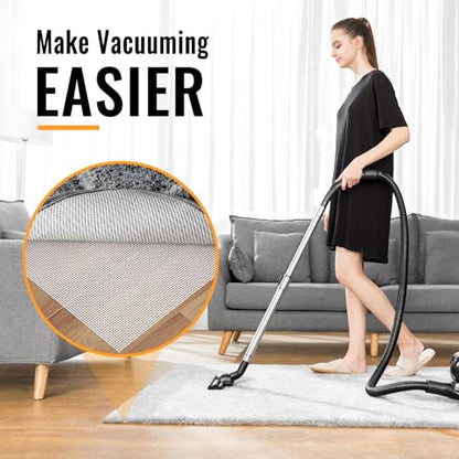 Silicone Non-Slip Rug Pad, Anti Skid Thin Area Rug Pad Gripper, Under Carpet Rug Mats for Hardwood Surface Floors, Keep Rugs in Place-3x5 Ft