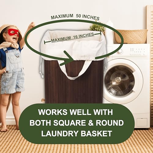 College Dorm Laundry Bags - Versatile and Heavy Duty College Laundry Hamper Liner with Drawstring - Canvas Laundry Basket Liner - 100% Cotton, Washable and Foldable Cloth Laundry Bags (1 Pack)