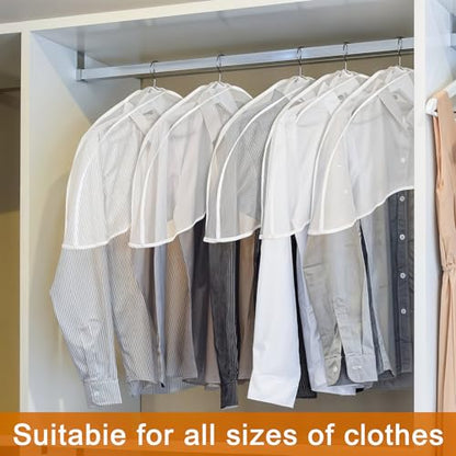 30PCS Garment Covers For Hanging Clothes, Shoulder Covers For Closet Storage, Breathable Dust Covers For Suits, Coats, Jackets, Translucent PEVA Material, 23.6" X 11.8" X 1.9