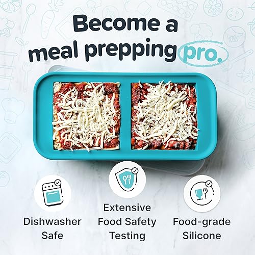 Souper Cubes Silicone Freezer Molds Gift Set, Aqua | 2 Tbsp, 1/2 Cup, 1 Cup and 2 Cup Silicone Molds for Food Set, Perfect for Freezing Soup, Grains, Proteins, Herbs and More