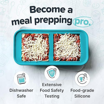 Souper Cubes Silicone Freezer Molds Gift Set, Aqua | 2 Tbsp, 1/2 Cup, 1 Cup and 2 Cup Silicone Molds for Food Set, Perfect for Freezing Soup, Grains, Proteins, Herbs and More