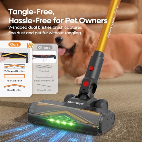 Cordless Vacuum Cleaners for Home, 650W 55KPa Powe... (Gold)
