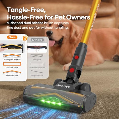Cordless Vacuum Cleaners for Home, 650W 55KPa Powe... (Gold)