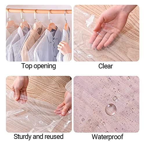 50 Pack 23.6x40inch Clear Plastic Clothes Covers f... (Clear | Plastic)