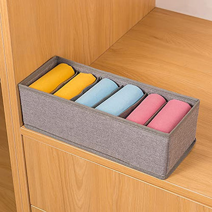 3 Pack Sock Underwear Drawer Organizer Dividers, Collapsible Cabinet Closet Storage Boxes for Clothes, Socks, Lingerie, Underwear, Tie, Belt, Baby, Bedroom