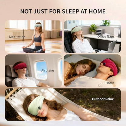 Sleep Mask, Scented Eye Mask for Sleep, 100% Blackout Eye Mask for Women Men, 3D Contoured Cup, Zero Pressure Soft Comfortable Sleep Mask for Travel-Green