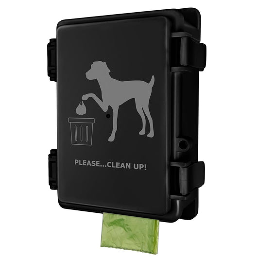 Dog Poop Bag Dispenser Wall Mounted Waterproof Out... (Black)