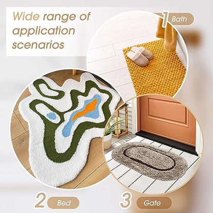 Tudomro 4 Pcs 80'' x 40" Non Slip Rug Pad Tufting Backing Cloth 2mm Thick Rug Backing Fabric with Vinyl Dots tufting Supplies for Tuft Gun Carpets Rugs Making Cushion Punch Fabric Needle
