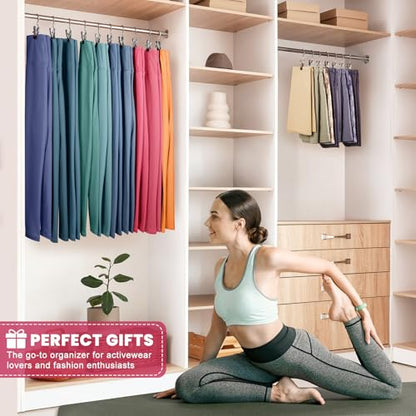 30 Pack Pants Hangers with Clips,Legging & Jean Hangers for Closet Hanging | Space Saving Clip Hangers for Yoga Pants, Jeans, Shorts, Skirts and Hats,Closet Organizers and Storage