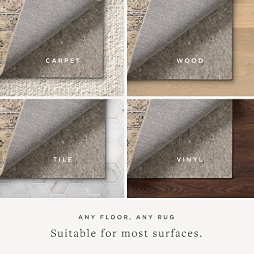 Loloi - Grip 1/8" Grey 8'-0" x 10'-0" Rug Pad | FPAD2 Approx. 8x10 , Soft, Reversible, Cushion, Low Profile, Hardwood, Carpet, Vinyl, Linoleum, Multi Surface, Tile, Rug Pad