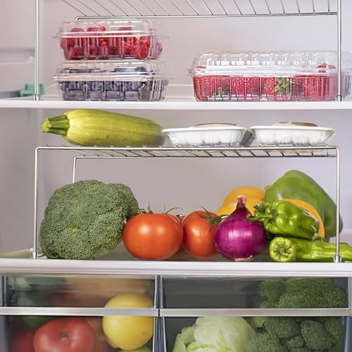 Kitchen Cupboard Shelf Wire Rack - 4 Pack Cabinet... (Silver | Metal)