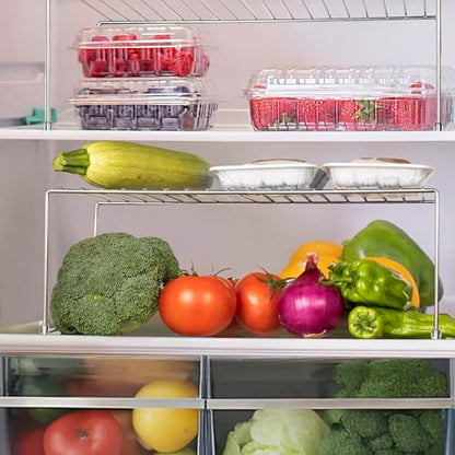 Kitchen Cupboard Shelf Wire Rack - 4 Pack Cabinet... (Silver | Metal)