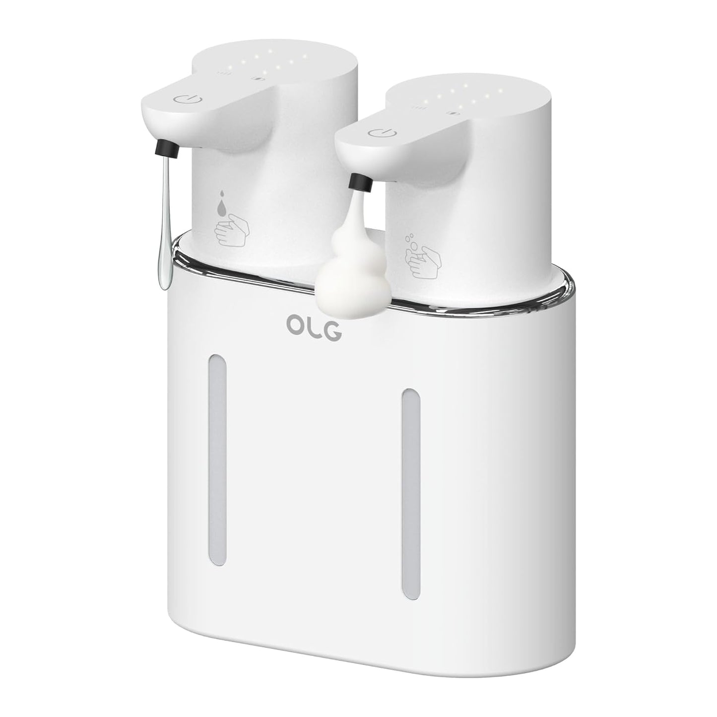 OLG Touchless Soap Dispenser - Automatic Hand - Dual Tank - 27 fl oz - Dish Detergent - Kitchen Bathroom - Foam and Liquid