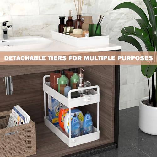 Ronlap 3 Tier Slim Rolling Storage Cart with Wheels Utility Organizer,White | For bathroom, laundry, kitchen, bedside & dorm. Fits art, craft, snack, makeup, nail, diaper & postpartum baby supplies