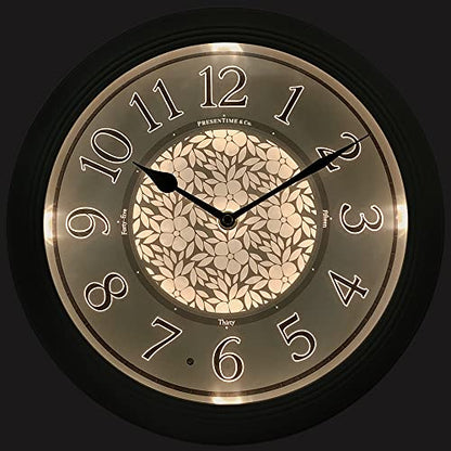 12.6" Illuminated Farmhouse Wall Clock | Silent Battery-Operated Night Light Wall Clock, Smart LED Sensor, Living Room, Kitchen, Bath, Sage Green