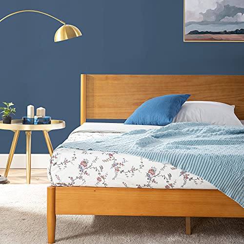 Allen Mid Century Wood Platform Bed Frame, Queen (Natural)