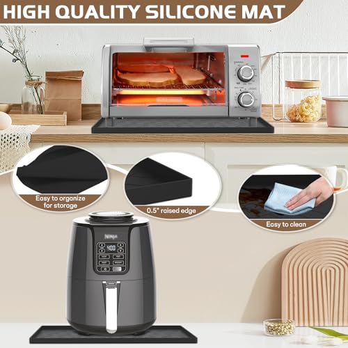 Silicone Heat Resistant Mat For Air Fryer-18''x15''x0.5''Perfect for Ninja,Cosori,Chefman and Most Air Fryers Bottom Silicone air fryer accessories-Protects Countertops From Damage and Scratches